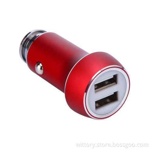Aluminum alloy series red Car Charger